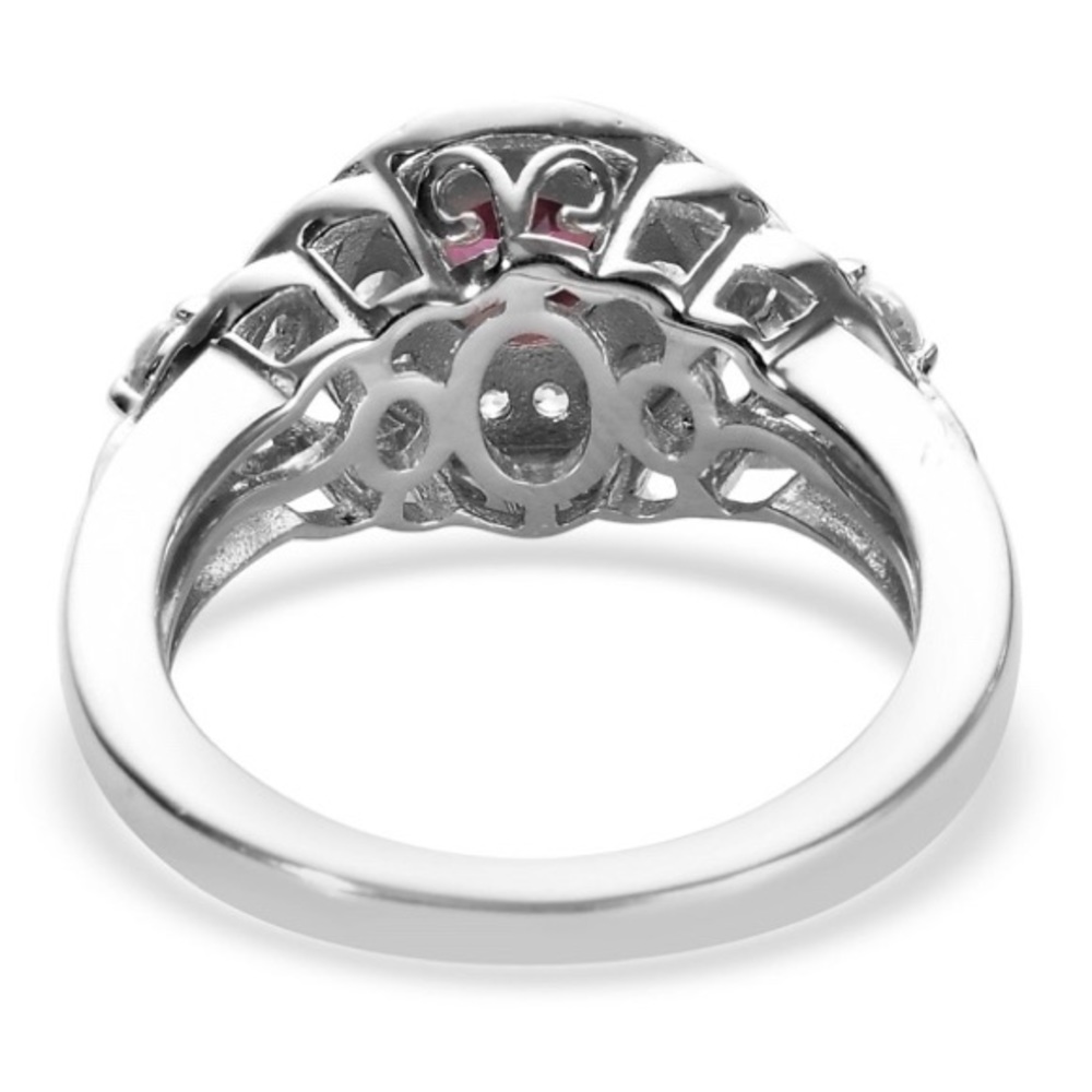 NWT Gorgeous Garnet & Zircon Ring in .925 Sterling - Picture 6 of 7